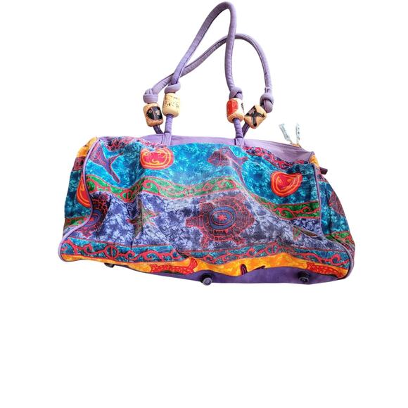 Vintage 1990s Sun n' Sand Canvas Tropical Duffle Bag - Picture 6 of 6